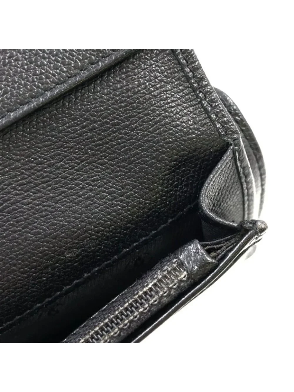 Chanel Coco Button Caviar Leather Black Bifold Wallet Gold